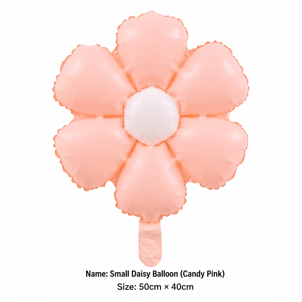 Pastel Daisy Flower Foil Balloon 50x40cm – Aesthetic Morandi Candy Pink Birthday Party & Baby Shower Decor
