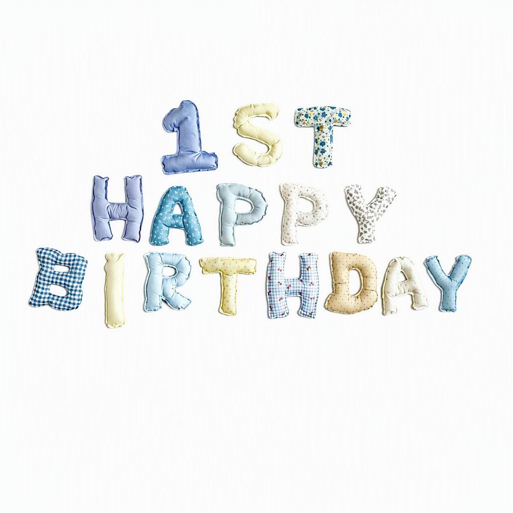 Handmade Fabric 'Happy Birthday' Banner – Morandi-Inspired Soft Letter Garland