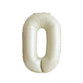 Cream White Number Balloon – 32" Morandi Foil Balloon for Birthdays (Choose 0-9)