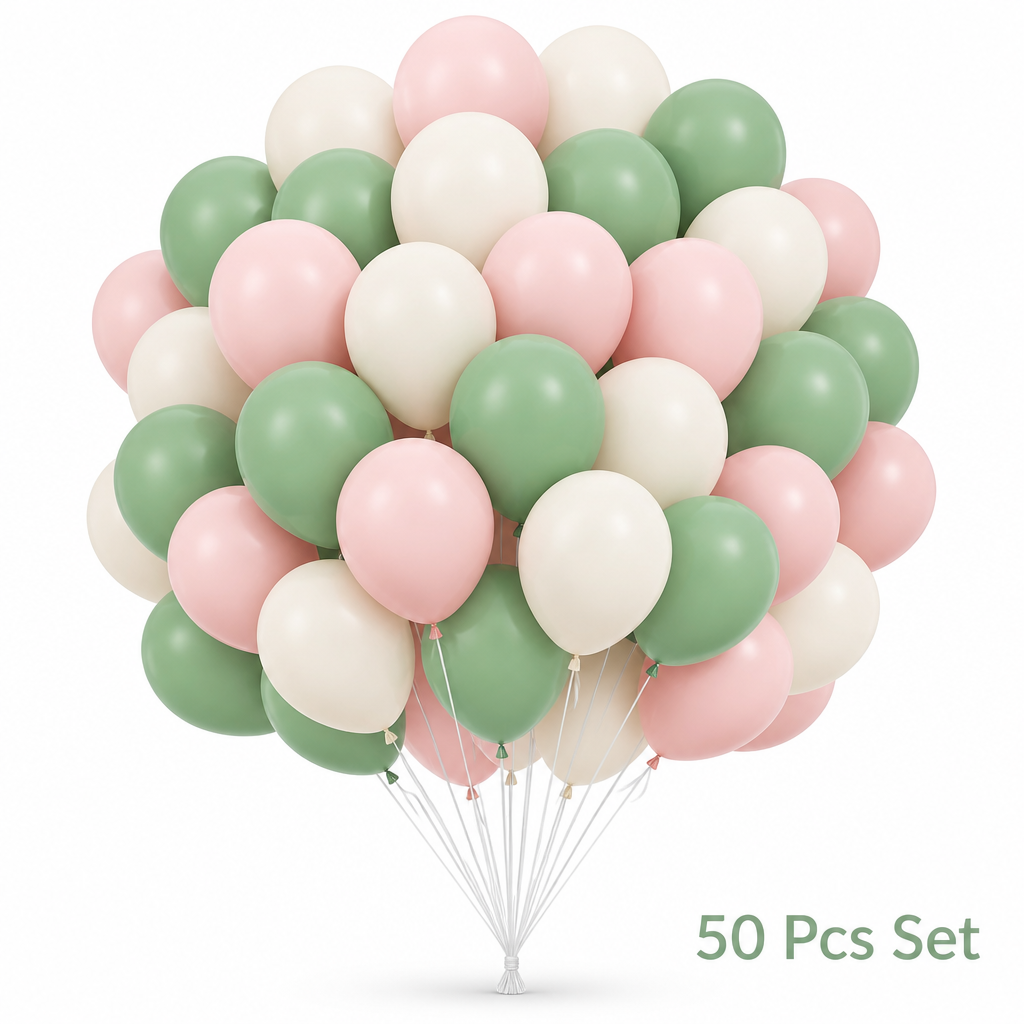 Morandi Color Balloon Set - 50pcs 10" Matte Latex Balloons for Aesthetic Party Decor