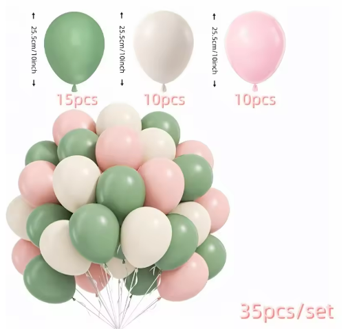 Morandi Color Balloon Set - 35pcs 10" Matte Latex Balloons for Aesthetic Party Decor