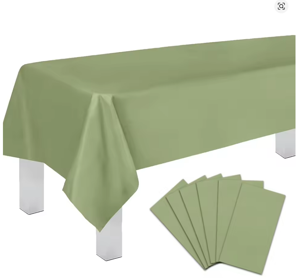 Sage Green Tablecloth Decorations Solid Color Party 137X274CM Disposable Table Cover for Kids Birthday Wedding Anniversary Party