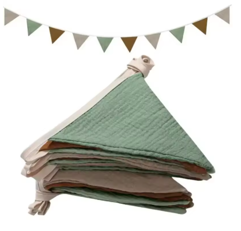Muted Moments Pure Morandi Birthday Linen Banner Multicolor Triangles Flags Hanging Pennant Decor Birthday Partys