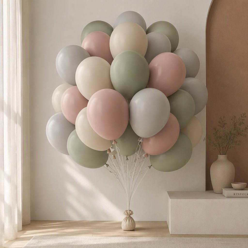Morandi Color Balloon Set - 35pcs 10" Matte Latex Balloons for Aesthetic Party Decor